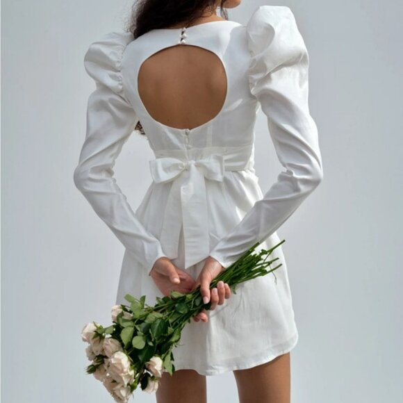 For Love And Lemons Etta Mini Dress in White - Picture 1 of 10